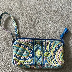 Vera Bradley Blue and Green Quilted Wristlet Clutch